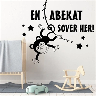 En ape sover her - Veggdekor