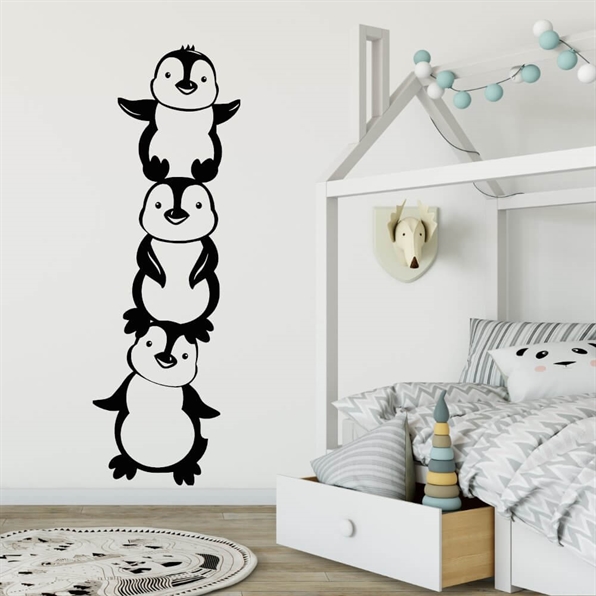 Tårn med pingviner - wallsticker