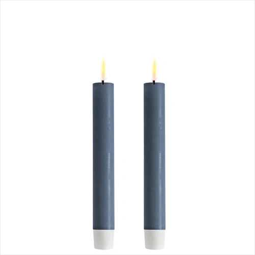 2 stk. Real Flame LED Kronelys -15 cm (Isblå)