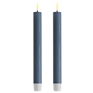 2 stk. Real Flame LED Kronelys -24 cm (Isblå)