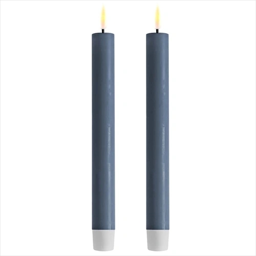 2 stk. Real Flame LED Kronelys -24 cm (Isblå)