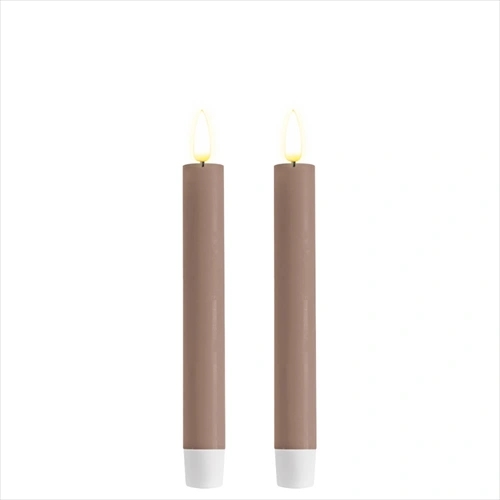 2 stk. Real Flame LED Kronelys -15 cm (Rosa)