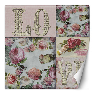 Fototapet, Abstrakt collage i shabby chic-stil - Andrea Haase