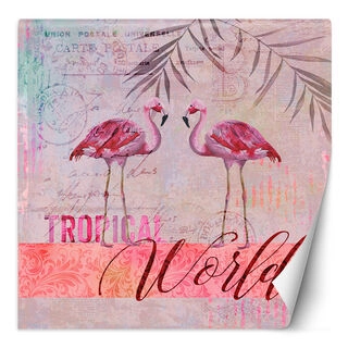 Fototapet, Shabby Chic rosa flamingodyr - Andrea Haase