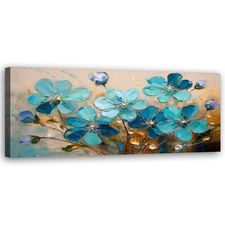 Lerretsbilde, Turkise blomster Planter Natur - (90x30)
