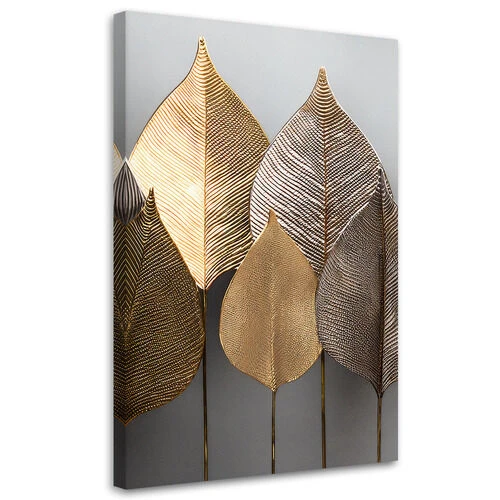 Lerretsbilde, Minimalisme Gold Leafs Abstrakt - (40x60)