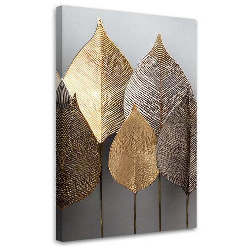 Lerretsbilde, Minimalisme Gold Leafs Abstrakt - (60x90)