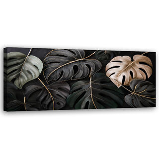 Lerretsbilde, Monstera forlater planter Tropiske planter - (120x40)