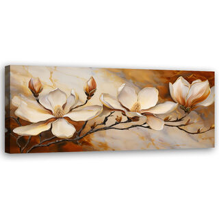 Lerretsbilde, Magnolias Glamour Branch Marmored - (120x40)