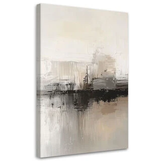 Lerretsbilde, Moderne Abstraksjon Grå Beige - (80x120)