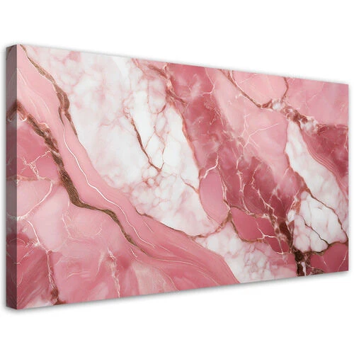 Lerretsbilde, Rosa marmorstein gullelementer - (100x50)