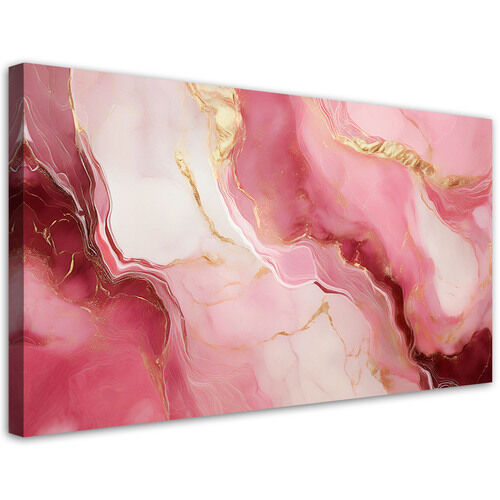 Lerretsbilde, Rosa marmorstein gullelementer - (120x60)