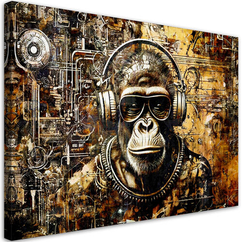 Lerretsbilde, Monkey med briller