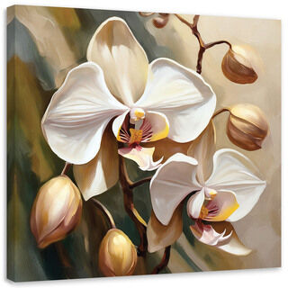 Lerretsbilde, orkide malt beige