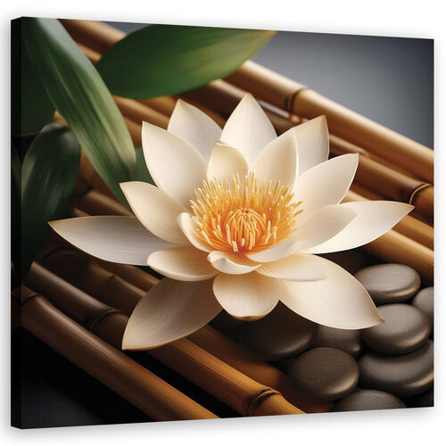 Lerretsbilde, steiner zen blomster