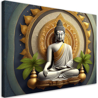 Lerretsbilde, Zen Buddha-statue