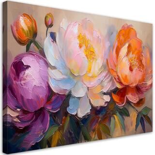 Lerretsbilde, Peon Blomster Planter Fargerike