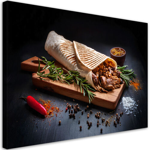 Lerretsbilde, Kebab Kebap Mat Kjøkken Krydder