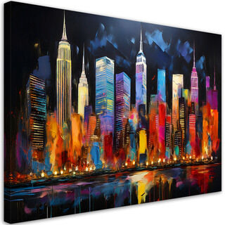 Lerretsbilde, New York City-arkitektur fargerik