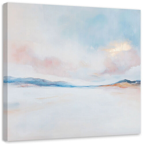 Lerretsbilde, Abstrakt kunst Pastellrosa Blå