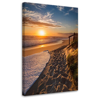 Lerretsbilde, Solnedgang på stranden Landskap