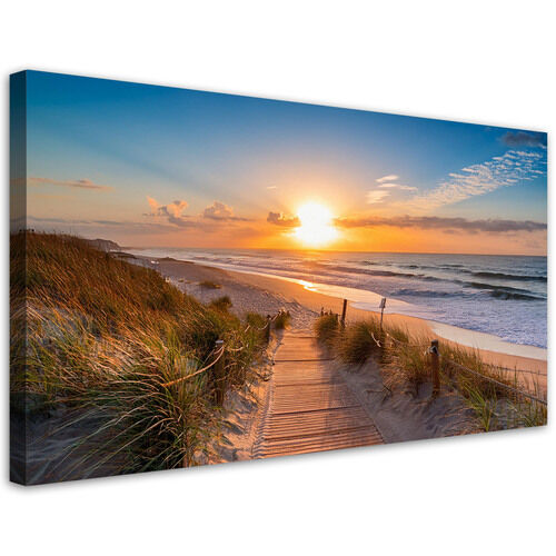 Lerretsbilde, Solnedgang på stranden Landskap