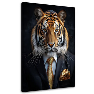 Lerretsbilde, Tigerdyr i dress