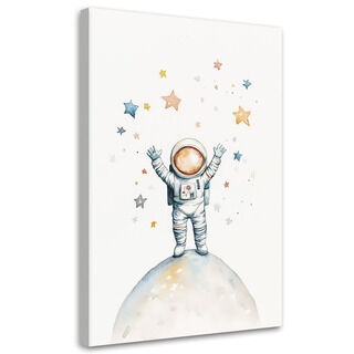 Lerretsbilde, Astronaut Stjerner Boho