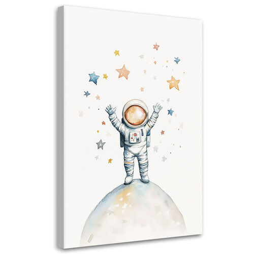 Lerretsbilde, Astronaut Stjerner Boho