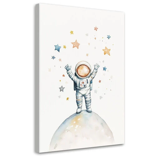 Lerretsbilde, Astronaut Stjerner Boho