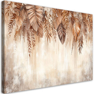 Lerretsbilde, Hengende beige brune blader natur boho