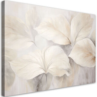 Lerretsbilde, Planteblader beige natur 3d boho