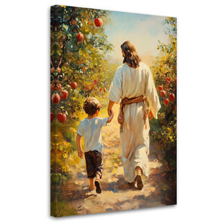 Lerretsbilde, Går med Jesus