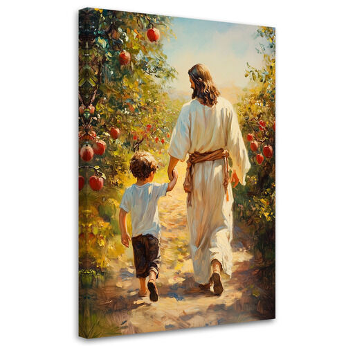 Lerretsbilde, Går med Jesus