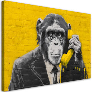 Lerretsbilde, Ape Pop Art Gul