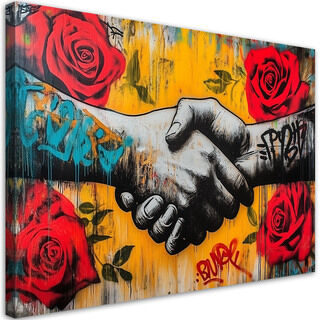 Lerretsbilde, Håndtrykk Gatekunst Banksy