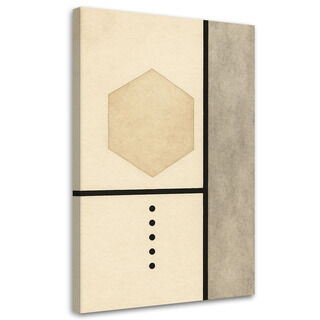 Lerretsbilde, Sekskant Minimalisme Geometrisk Beige