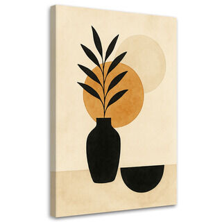 Lerretsbilde, Vase Blader Minimalisme Beige Ghana