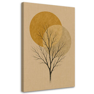Lerretsbilde, Tre Minimalisme Gull Beige Natur