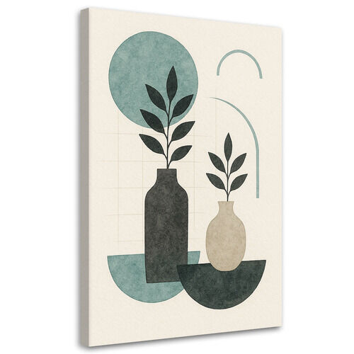 Lerretsbilde, Planter Vaser Geometrisk Grønn Minimalisme