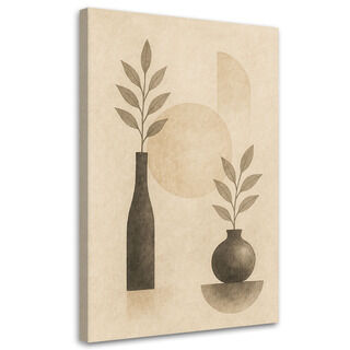 Lerretsbilde, Botanikk vase minimalisme beige moderne