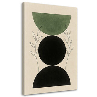 Lerretsbilde, Geometriske figurer Planter Minimalisme Grønne planter