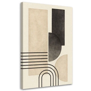 Lerretsbilde, Geometrisk abstraksjon Beige Linjeark