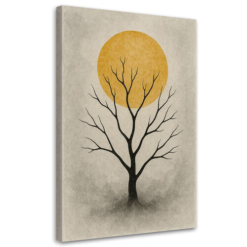 Lerretsbilde, Tre uten blader Minimalisme Beige Sol