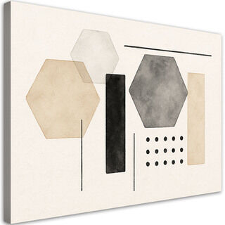 Lerretsbilde, Abstrakt geometri Minimalisme Beige Grå