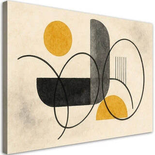 Lerretsbilde, Geometriske linjer Beige