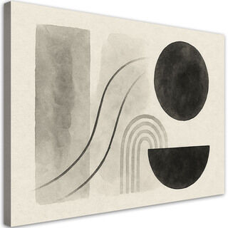Lerretsbilde, Geometri Abstraksjon Akvarell Beige