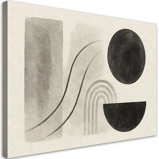 Lerretsbilde, Geometri Abstraksjon Akvarell Beige