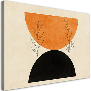 Lerretsbilde, Geometriske figurer Planter Murstein Svart Minimalisme