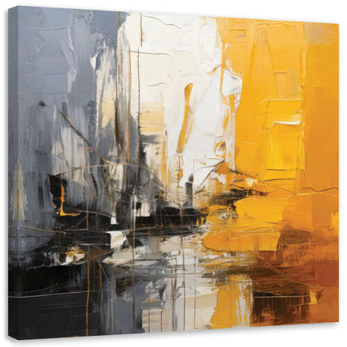 Lerretsbilde, Impasto Abstrakt Gul